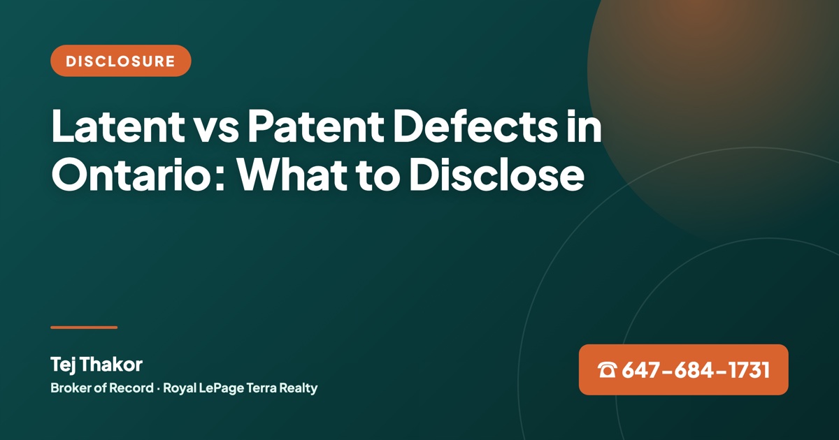 Latent vs Patent Defects in Ontario: What Buyers and Sellers Must Disclose